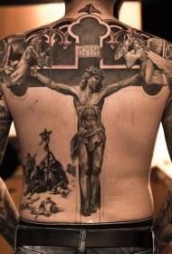 Back Jesus is nailed to the cross tattoo pattern