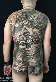 Úplné zadní vzor tetování