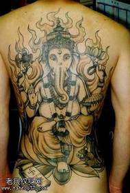 Tatuaj cu elefant clasic din spate complet