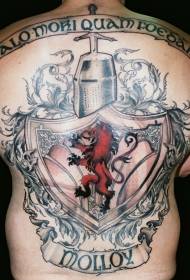 Aizmugures skotu ģimenes emblēma un rakstura tetovējums