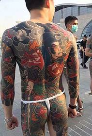 Full-back Japanese-style color big totem tattoo pattern