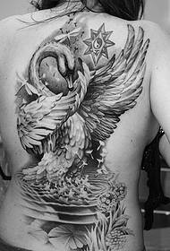 Beauty swan tattoo pattern Daquan