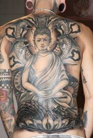 Back great meditation Buddha tattoo pattern