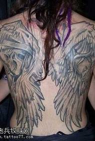 Full back wings, tattoo pattern