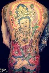 Pola tattoo Buddha full-back klasik