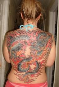 Full of Chinese style colored dragon tattoo pattern