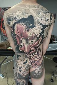 Japanese-style big prajna tattoo pattern covering the entire back