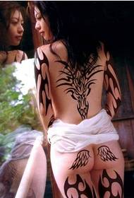 Personality fashion beauty full back totem tattoo