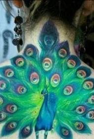 Colored bird tattoo full back peacock tattoo fire phoenix tattoo animal pattern tattoo