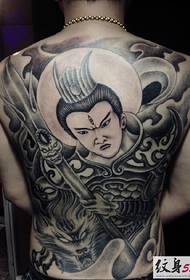 Ang cool at guwapo Erlang God Yang Lan full back tattoo