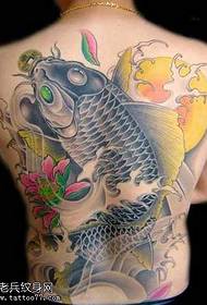 Full-back squid tattoo pattern