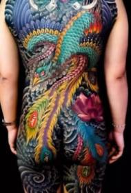 Domineering traditional big full back tattoo pictures