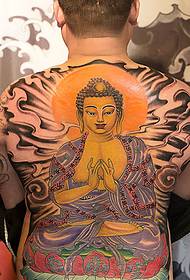 Makulay na pagkatao, tulad ng Buddha na buong pattern ng tattoo