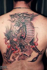 Modello tatuaggio unicorno schiena piena