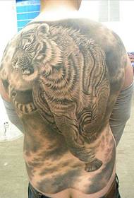 Full-backed tiger tattoo pattern