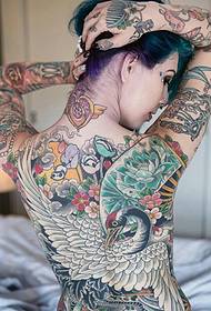 European and American women full of color totem tattoo tattoos are very eye-catching