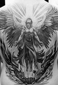 Stylish full back angel tattoo