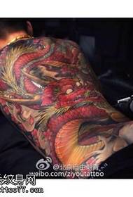 Full back Chinese dragon tattoo pattern