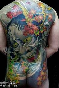 Bijeli uzorak tetovaže s potpunim leđima