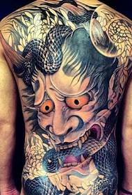 Färgglada stora Prajna orm tatuering mönster