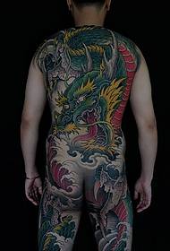 Full-back color big dragon dragon tattoo pattern full of charm