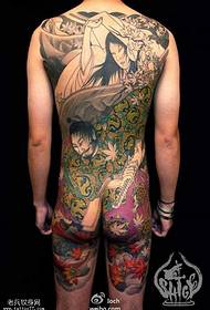 Full back Japanese samurai tattoo pattern