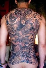 Full back Guan Gonglong tattoo pattern