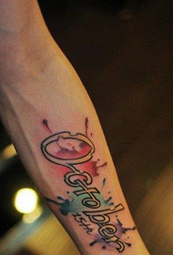 arm exquisite fashion color letter tattoo pattern