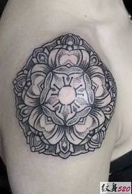 arm black gray mandala totem tattoo
