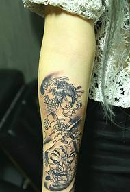 arm an ancient beauty and small prajna combined with a tattoo