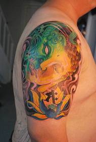 Arm Half Buddha Half Magic tetovējums