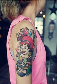 kar kreatív színes ördög lány tetoválás