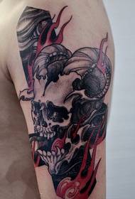 Fireworks skull skull 创意 creative arm tattoo