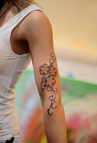 beauty small flowers arm tattoo