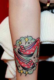 a pair of beautiful red High heel arm tattoo