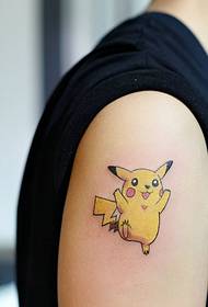 very cute naughty Pikachu big arm tattoo