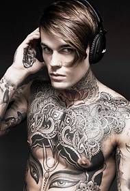 European and American handsome super fashion tattoo