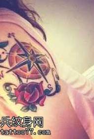 arm beautiful compass tattoo pattern