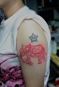 Arm trendy beautiful totem elephant tattoo pattern