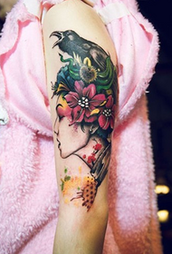 beauty arm avatar and crow tattoo