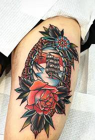 iøjnefaldende stor rød blomster tatovering på armen 18318-piger arm alternativ is tatovering