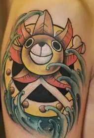 Arm Shanghai Thief King Luffy's Sun Tattoo