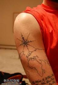 I-Arm Globe Compass tattoo Tatellite