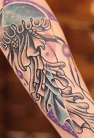 Arm Color Jellyfish Tattoo Pattern