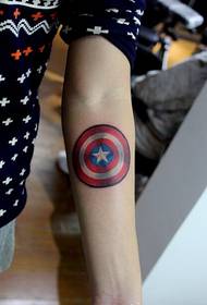 Arm Captain America Shield Tattoo Pattern