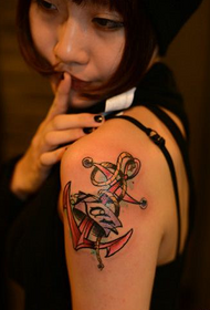 girl arm popular anchor tattoo