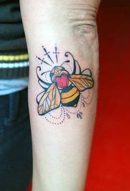 cute little bee tattoo on the arm