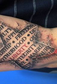 store kjekke 3d-stjerner engelsk tatovering