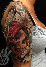tatuaggio teschio sul braccio