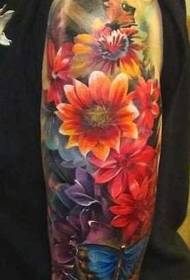 arm flower tattoo pattern